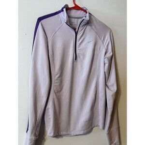 Nike Dri-Fit Women's Running Shirt Long Sleeve 1/4 Zip Lilac Purple Size Medium